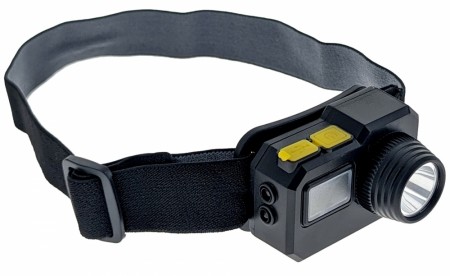 Hodelykt, 200 lumen og oppladbar. Av/på sensor.