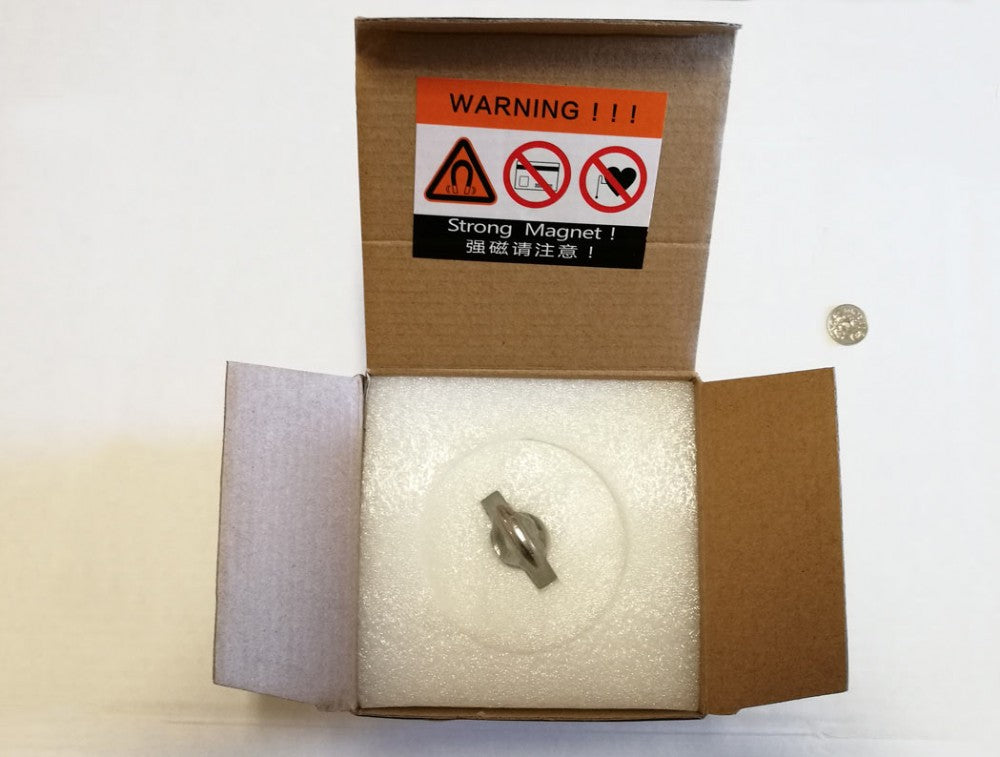 Supermagnet uten stålhus. Ren magnet, tiltrekning alle retninger. Ca 250 kg styrke. Med øyebolt