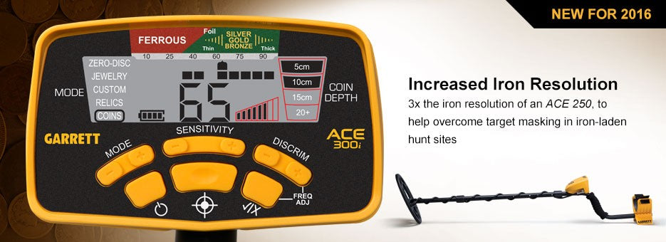 Pakketilbud! Garrett ACE 300i metalldetektor. Fra 12 år