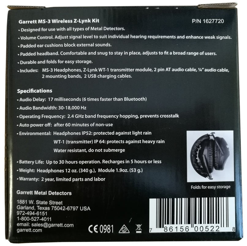 Garrett MS-3 Z-Lynk. Trådløst kit