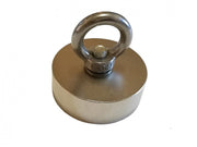 Supermagnet uten stålhus. Ren magnet, tiltrekning alle retninger. Ca 250 kg styrke. Med øyebolt