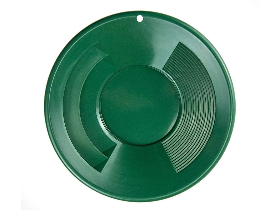 14 tommer (35 cm) vaskepanne, dobbelt-rillet (grov og fin). Grønn