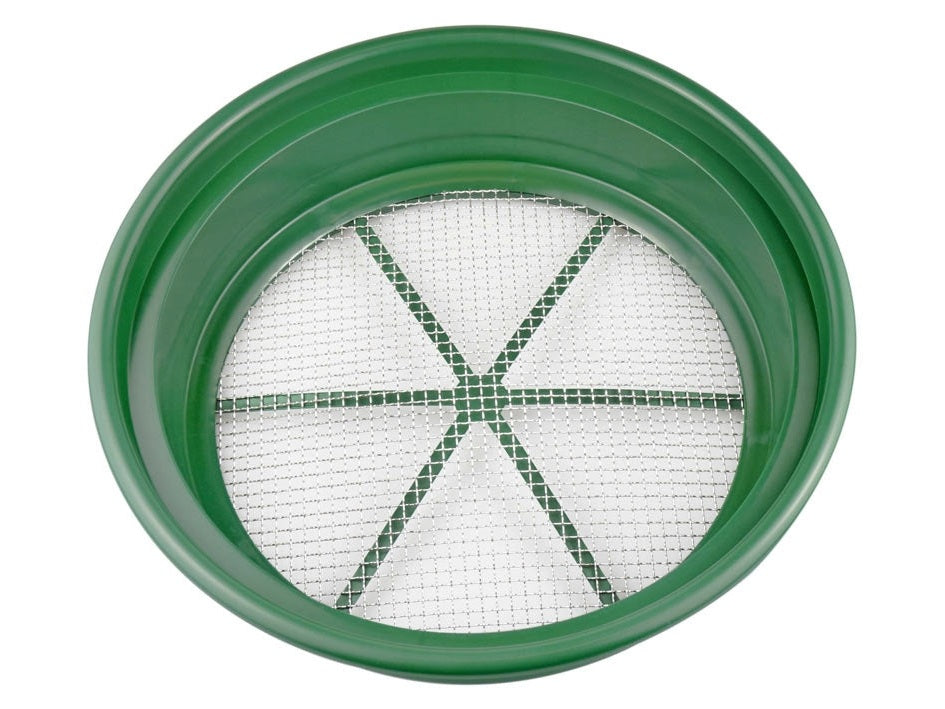 13" sikt med 1/4" nett i rustfritt stål. (6,3 mm åpninger i netting)