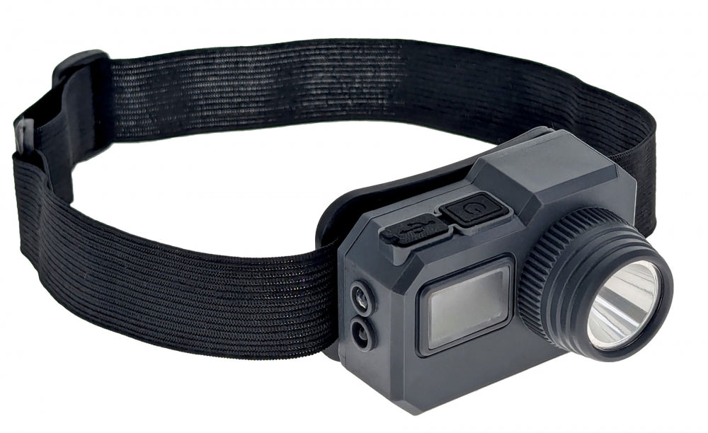 Hodelykt, 200 lumen og oppladbar. Av/på sensor.