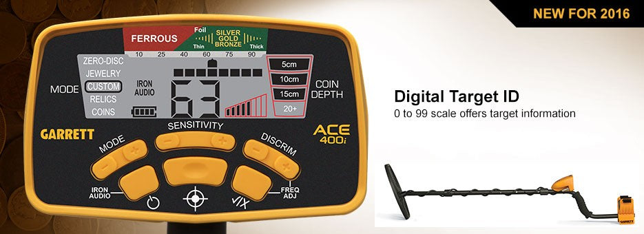 Pakketilbud! Garrett ACE 400i metalldetektor. Fra 14 år