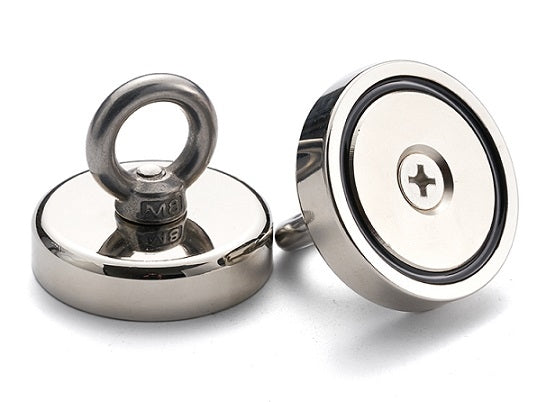 Supermagnet ca 110 kg løftekraft. Bolt og øyemutter.