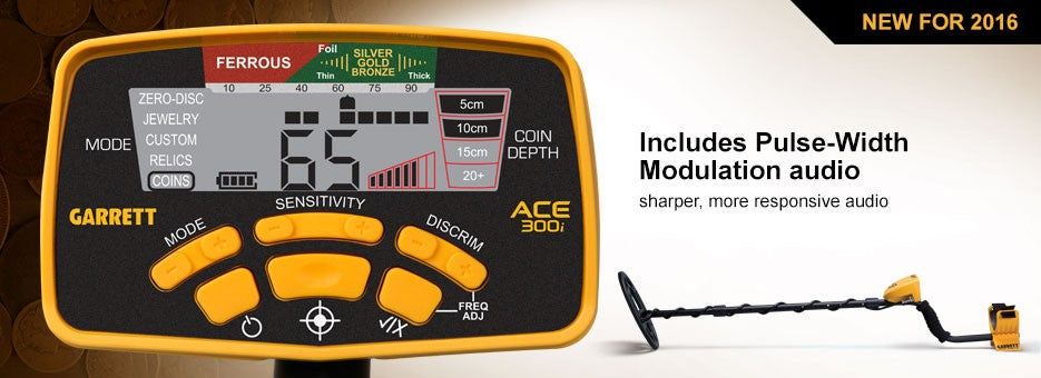 Pakketilbud! Garrett ACE 300i metalldetektor. Fra 12 år