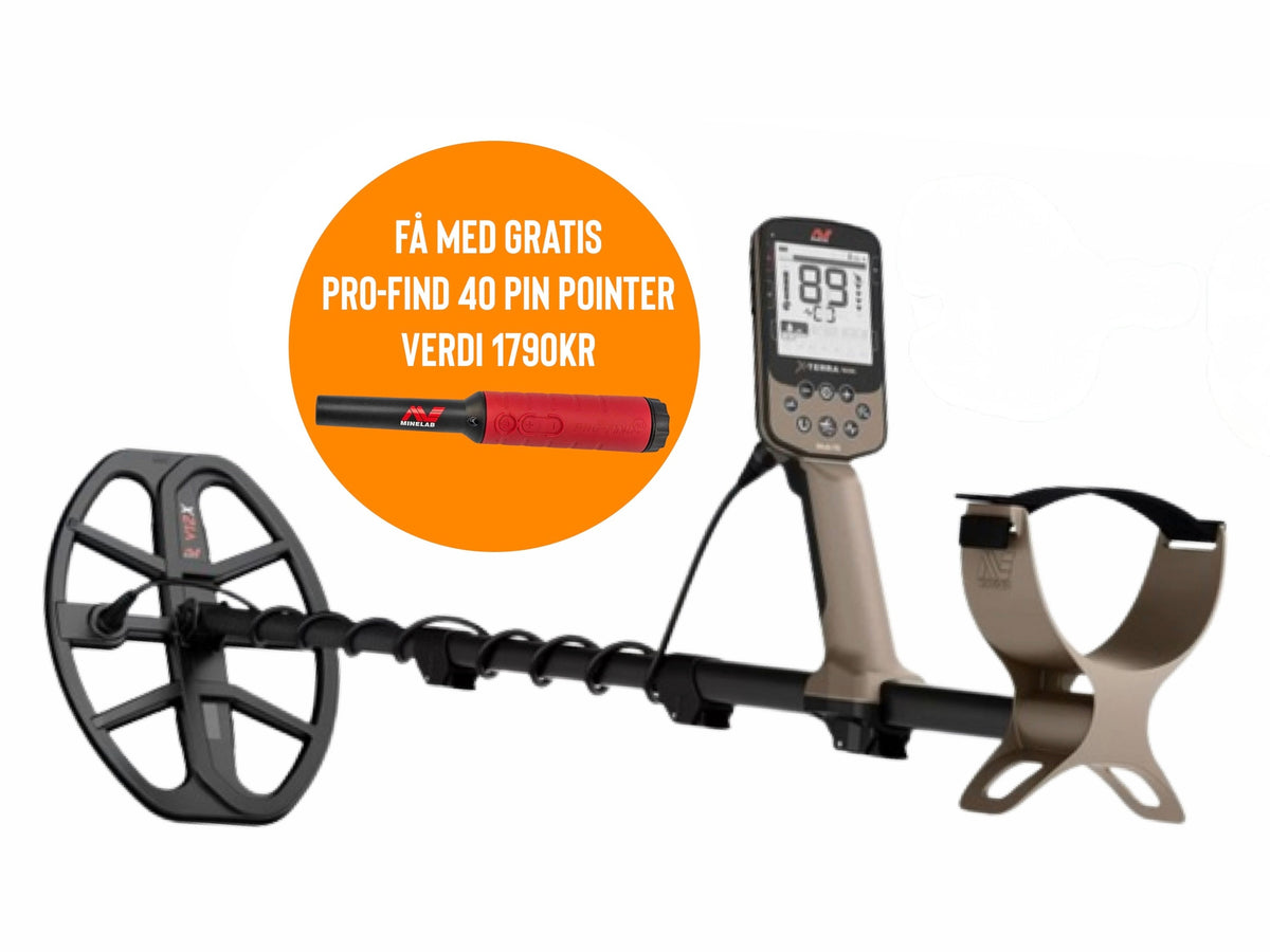 Pakketilbud! Minelab X-Terra Elite metalldetektor. Fra 14 år.