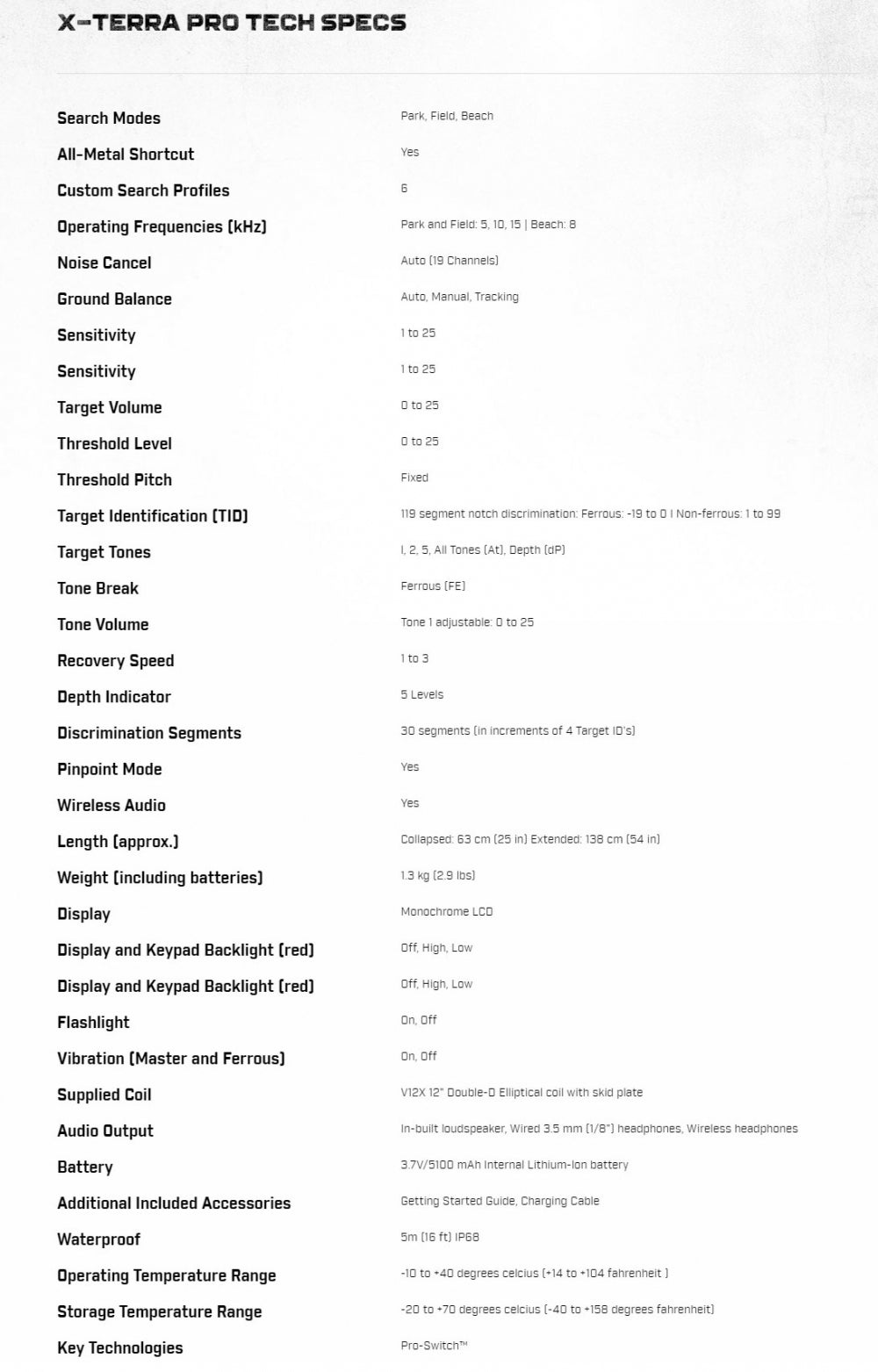 Minelab X-Terra Pro metalldetektor. Fra 14 år