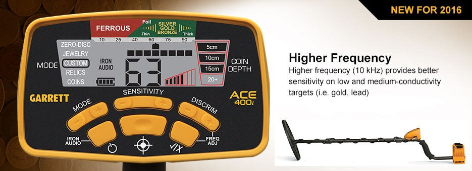 Pakketilbud! Garrett ACE 400i metalldetektor. Fra 14 år