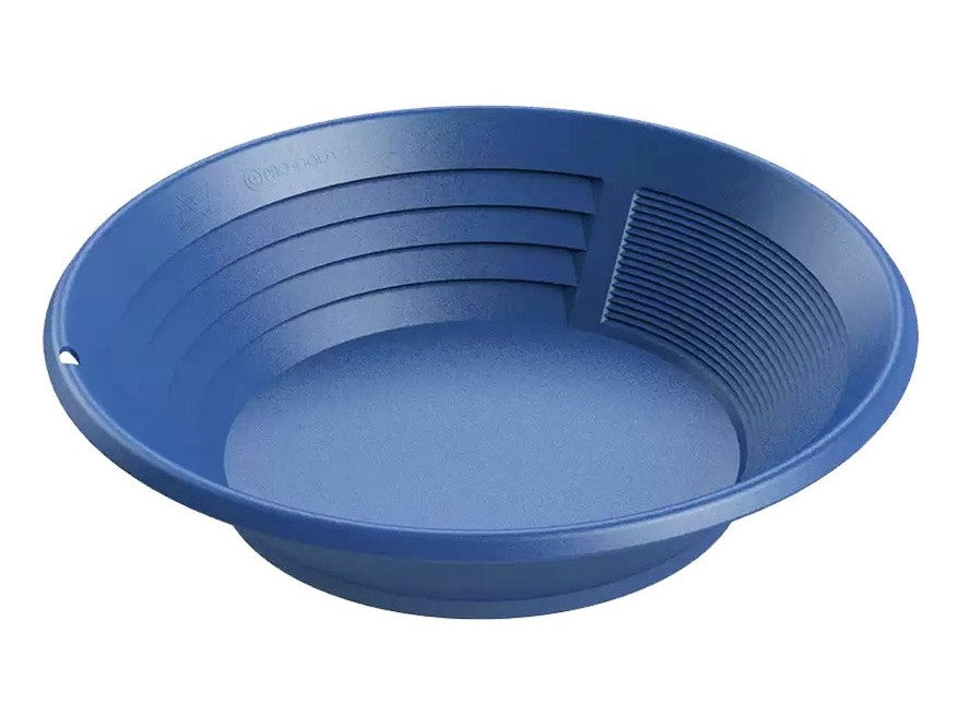 Minelab 15 tommer (38 cm) vaskepanne, dobbelt-rillet (grove og fine riller). Blå