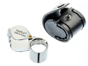 Triplet lupe. 10x forstørrelse. 21mm glasslinse.