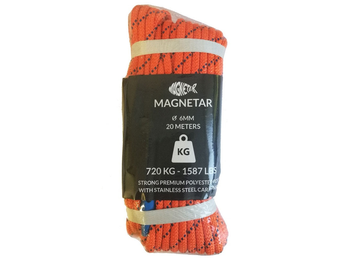 20 meter Magnetar 6mm tau kit med karabinkrok