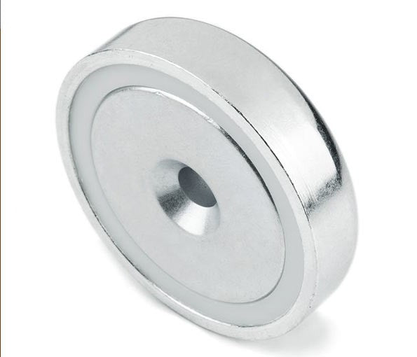 Supermagnet ca 110 kg løftekraft. Bolt og øyemutter.