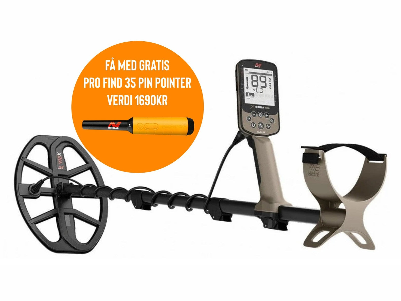 Pakketilbud! Minelab X-Terra Elite metalldetektor. Fra 14 år.