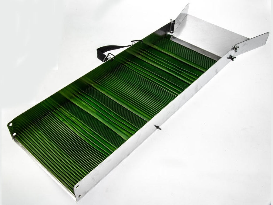 Aluminium vaskerenne med rillet gummimatte, 87 cm lang, 35 cm bred